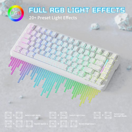 Клавіатура Attack Shark X82 Pro RGB HE Magnetic Switch Wireless (AS-6972792470702-WCL) White Contour Line купити в Україні: Київ, Львів, Хмельницький, Тернопіль | Низька ціна, відгуки, характеристики від TELEMART фото