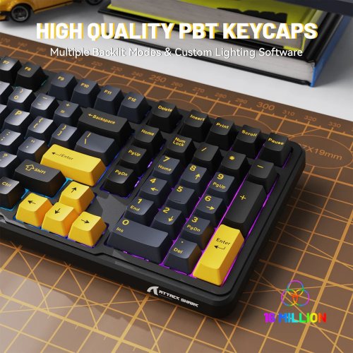 Клавиатура Attack Shark X98 RGB Linear Strawberry Switch Wireless (AS-6972792471976-SB-UA) Starry Black купить в Украине: Киев, Днепр, Харьков, Одесса  | Низкая цена, отзывы, характеристики от TELEMART фото