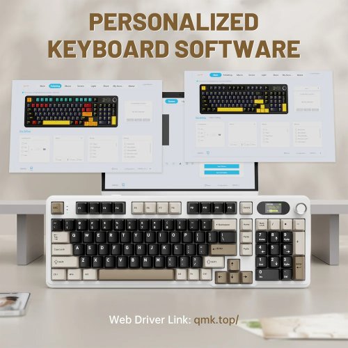 Клавиатура Attack Shark X98 Pro RGB Linear Blueberry Switch Wireless (AS-6972792470559-CW-UA) Cheese White купить в Украине: Киев, Днепр, Харьков, Одесса  | Низкая цена, отзывы, характеристики от TELEMART фото