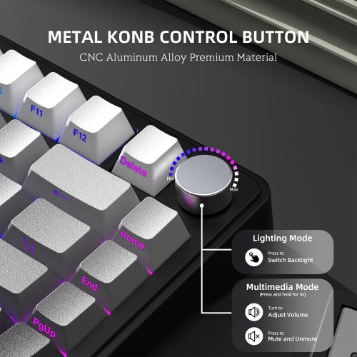 Клавіатура Attack Shark X85 RGB Linear White Jade Switch Wireless (AS-6972792470320-GG) Gradient Grey купити в Україні: Київ, Львів, Хмельницький, Тернопіль | Низька ціна, відгуки, характеристики від TELEMART фото
