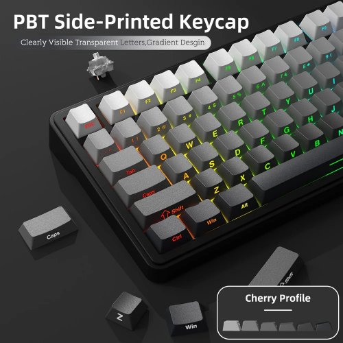Клавіатура Attack Shark X85 RGB Linear White Jade Switch Wireless (AS-6972792470320-GG) Gradient Grey купити в Україні: Київ, Львів, Хмельницький, Тернопіль | Низька ціна, відгуки, характеристики від TELEMART фото