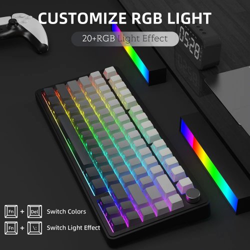 Клавиатура Attack Shark X85 RGB Linear White Jade Switch Wireless (AS-6972792470320-GG) Gradient Grey купить в Украине: Киев, Днепр, Харьков, Одесса  | Низкая цена, отзывы, характеристики от TELEMART фото
