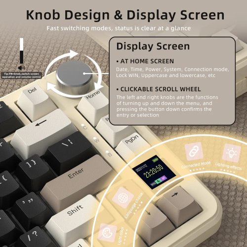 Клавіатура Attack Shark X85 Pro RGB Linear Blueberry Switch Wireless (AS-6972792470368-CW) Cheese White купити в Україні: Київ, Львів, Хмельницький, Тернопіль | Низька ціна, відгуки, характеристики від TELEMART фото
