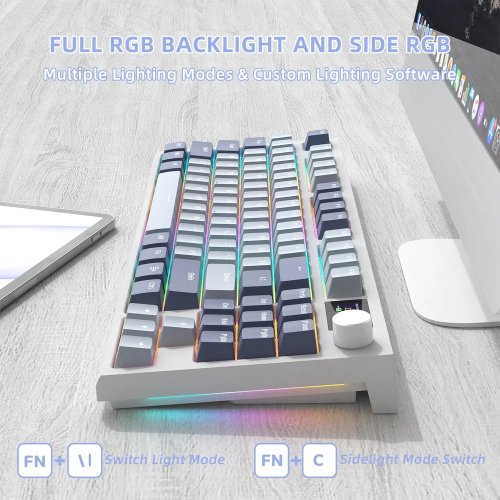 Клавіатура Attack Shark K86 RGB Linear Blue Whale Switches Wireless (AS-6972792471198-LB-UA) Lavener Blue купити в Україні: Київ, Львів, Хмельницький, Тернопіль | Низька ціна, відгуки, характеристики від TELEMART фото