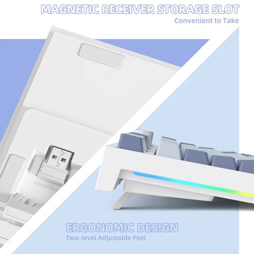 Клавіатура Attack Shark K86 RGB Linear Blue Whale Switches Wireless (AS-6972792471198-LB-UA) Lavener Blue купити в Україні: Київ, Львів, Хмельницький, Тернопіль | Низька ціна, відгуки, характеристики від TELEMART фото
