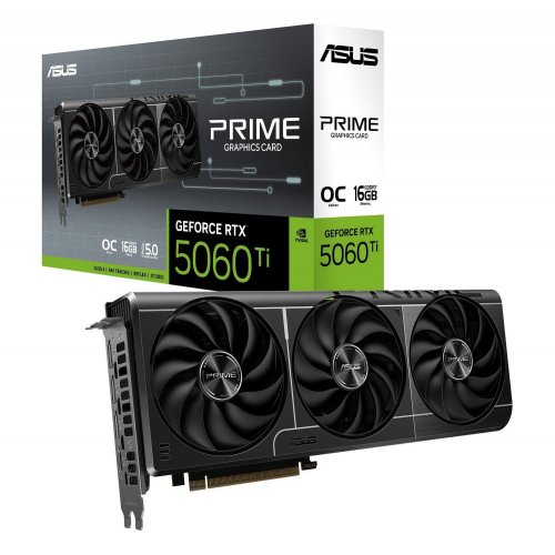 Уценка видеокарта Asus PRIME GeForce RTX 5060 Ti OC 16384MB (PRIME-RTX5060TI-O16G) (Витринный образец, 805885) купить в Украине: Киев, Днепр, Харьков, Одесса  | Проверка совместимости, низкая цена, отзывы, характеристики от TELEMART фото