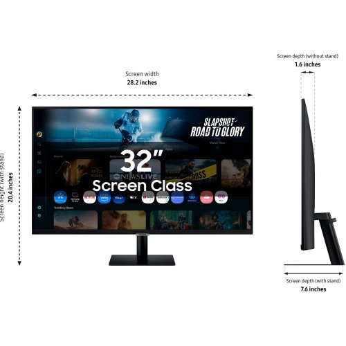 Монітор Samsung 32" Smart M70F (LS32FM702UIXUA) Black купити в Україні: Київ, Львів, Хмельницький, Тернопіль | Низька ціна, відгуки, характеристики від TELEMART фото