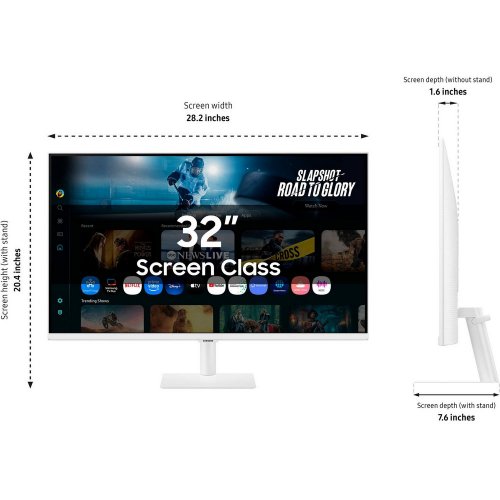 Монітор Samsung 32" Smart M70F (LS32FM703UIXUA) White купити в Україні: Київ, Львів, Хмельницький, Тернопіль | Низька ціна, відгуки, характеристики від TELEMART фото