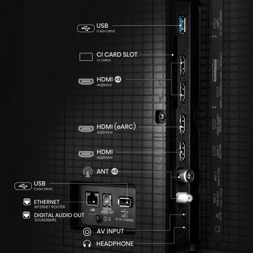 Телевизор Hisense 55" 55E8Q Black купить в Украине: Киев, Днепр, Харьков, Одесса  | Низкая цена, отзывы, характеристики от TELEMART фото