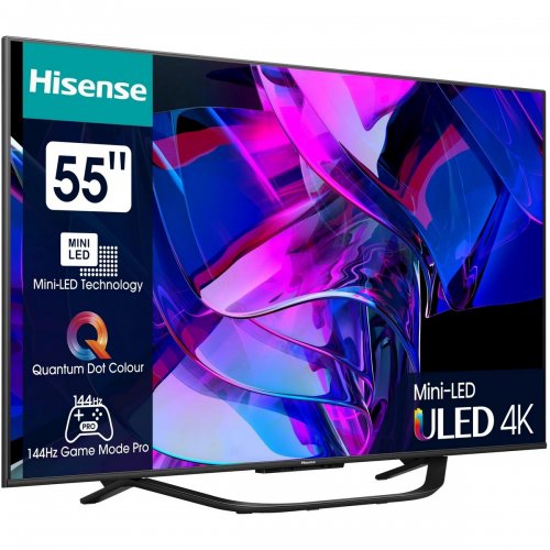Телевизор Hisense 55" 55U7KQ Black купить в Украине: Киев, Днепр, Харьков, Одесса  | Низкая цена, отзывы, характеристики от TELEMART фото