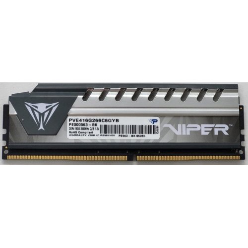 Озп Patriot DDR4 16GB 2666Mhz Viper Elite Grey (PVE416G266C6GY) (Відновлено продавцем, 806136) купити в Україні: Київ, Львів, Хмельницький, Тернопіль | Перевірка сумісності, низька ціна, відгуки, характеристики від TELEMART фото