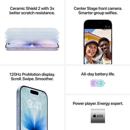 Смартфон Apple iPhone 17 256GB (MG6M4AF/A) Lavender купити в Україні: Київ, Львів, Хмельницький, Тернопіль | Низька ціна, відгуки, характеристики від TELEMART фото