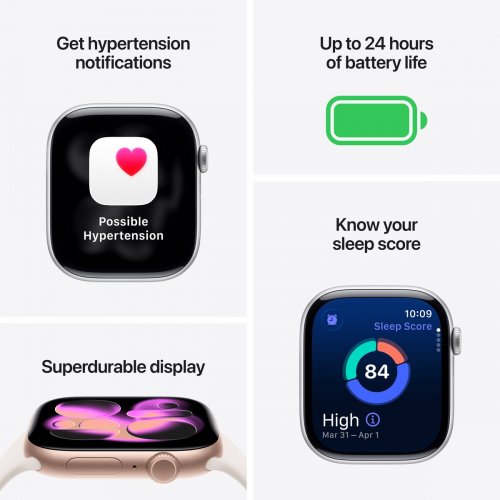 Смарт-часы Apple Watch Series 11 GPS 42mm Space Grey Aluminium Case with Black Sport Band - S/M (MEQW4RK/A) купить в Украине: Киев, Днепр, Харьков, Одесса  | Низкая цена, отзывы, характеристики от TELEMART фото