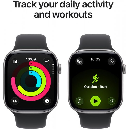 Смарт-часы Apple Watch Series 11 GPS 42mm Space Grey Aluminium Case with Black Sport Band - S/M (MEQW4RK/A) купить в Украине: Киев, Днепр, Харьков, Одесса  | Низкая цена, отзывы, характеристики от TELEMART фото