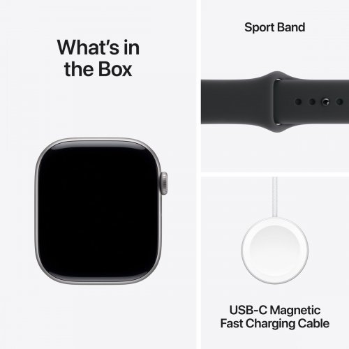 Смарт-часы Apple Watch Series 11 GPS 42mm Space Grey Aluminium Case with Black Sport Band - S/M (MEQW4RK/A) купить в Украине: Киев, Днепр, Харьков, Одесса  | Низкая цена, отзывы, характеристики от TELEMART фото