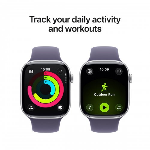 Смарт-годинник Apple Watch Series 11 GPS 42mm Silver Aluminium Case with Purple Fog Sport Band - M/L (MEU74RK/A) купити в Україні: Київ, Львів, Хмельницький, Тернопіль | Низька ціна, відгуки, характеристики від TELEMART фото