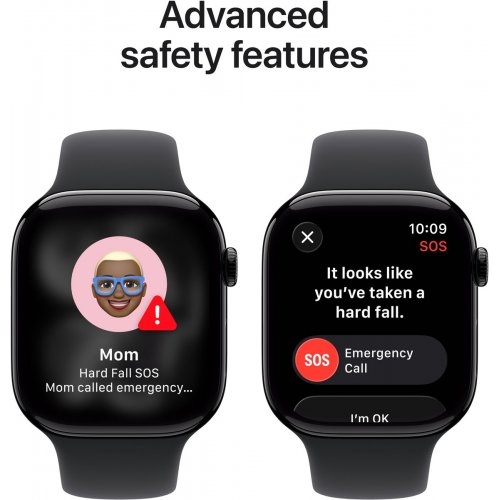 Смарт-часы Apple Watch Series 11 GPS 46mm Jet Black Aluminium Case with Black Sport Band - M/L (MEUX4RK/A) купить в Украине: Киев, Днепр, Харьков, Одесса  | Низкая цена, отзывы, характеристики от TELEMART фото