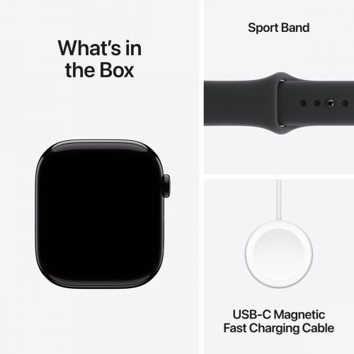 Смарт-часы Apple Watch Series 11 GPS 46mm Jet Black Aluminium Case with Black Sport Band - M/L (MEUX4RK/A) купить в Украине: Киев, Днепр, Харьков, Одесса  | Низкая цена, отзывы, характеристики от TELEMART фото