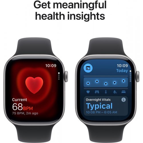 Смарт-часы Apple Watch Series 11 GPS 46mm Space Grey Aluminium Case with Black Sport Band - M/L (MEV44RK/A) купить в Украине: Киев, Днепр, Харьков, Одесса  | Низкая цена, отзывы, характеристики от TELEMART фото