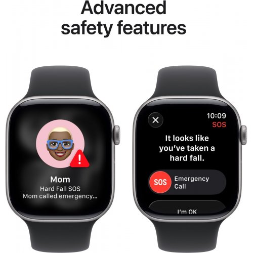 Смарт-часы Apple Watch Series 11 GPS 46mm Space Grey Aluminium Case with Black Sport Band - M/L (MEV44RK/A) купить в Украине: Киев, Днепр, Харьков, Одесса  | Низкая цена, отзывы, характеристики от TELEMART фото