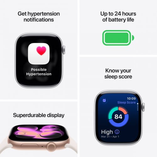 Смарт-часы Apple Watch Series 11 GPS 46mm Rose Gold Aluminium Case with Light Blush Sport Band - M/L (MEV74RK/A) купить в Украине: Киев, Днепр, Харьков, Одесса  | Низкая цена, отзывы, характеристики от TELEMART фото