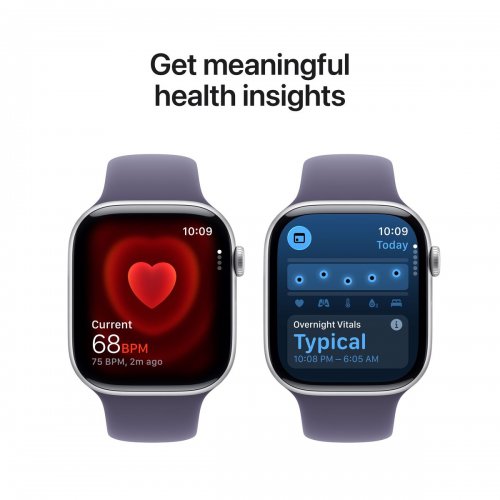 Смарт-часы Apple Watch Series 11 GPS 46mm Silver Aluminium Case with Purple Fog Sport Band - M/L (MEVA4RK/A) купить в Украине: Киев, Днепр, Харьков, Одесса  | Низкая цена, отзывы, характеристики от TELEMART фото