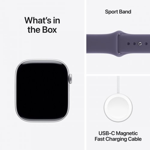 Смарт-часы Apple Watch Series 11 GPS 46mm Silver Aluminium Case with Purple Fog Sport Band - M/L (MEVA4RK/A) купить в Украине: Киев, Днепр, Харьков, Одесса  | Низкая цена, отзывы, характеристики от TELEMART фото