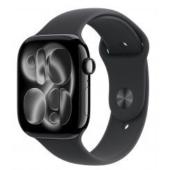 Смарт-часы Apple Watch Series 11 GPS + Cellular 42mm Jet Black Aluminium Case with Black Sport Band - S/M (MF834RK/A)