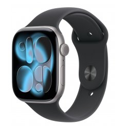 Смарт-часы Apple Watch Series 11 GPS + Cellular 42mm Space Grey Aluminium Case with Black Sport Band - M/L (MF8C4RK/A)