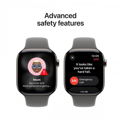 Смарт-часы Apple Watch Series 11 GPS + Cellular 42mm Natural Titanium Case with Stone Grey Sport Band - M/L (MF8N4RK/A) купить в Украине: Киев, Днепр, Харьков, Одесса  | Низкая цена, отзывы, характеристики от TELEMART фото