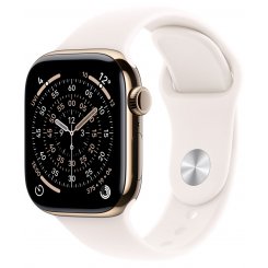 Смарт-часы Apple Watch Series 11 GPS + Cellular 42mm Gold Titanium Case with Light Blush Sport Band - M/L (MF8X4RK/A)