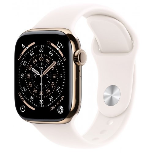 Смарт-часы Apple Watch Series 11 GPS + Cellular 42mm Gold Titanium Case with Light Blush Sport Band - M/L (MF8X4RK/A) купить в Украине: Киев, Днепр, Харьков, Одесса  | Низкая цена, отзывы, характеристики от TELEMART фото