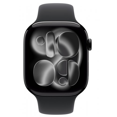 Смарт-часы Apple Watch Series 11 GPS + Cellular 46mm Jet Black Aluminium Case with Black Sport Band - M/L (MFC44RK/A) купить в Украине: Киев, Днепр, Харьков, Одесса  | Низкая цена, отзывы, характеристики от TELEMART фото