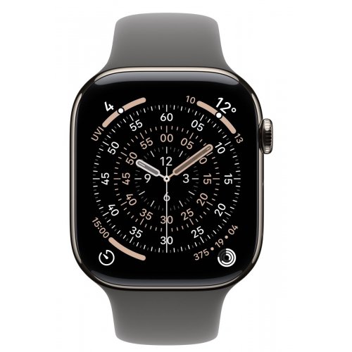 Смарт-часы Apple Watch Series 11 GPS + Cellular 46mm Natural Titanium Case with Stone Grey Sport Band - S/M (MFCW4RK/A) купить в Украине: Киев, Днепр, Харьков, Одесса  | Низкая цена, отзывы, характеристики от TELEMART фото