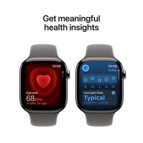 Смарт-часы Apple Watch Series 11 GPS + Cellular 46mm Natural Titanium Case with Stone Grey Sport Band - S/M (MFCW4RK/A) купить в Украине: Киев, Днепр, Харьков, Одесса  | Низкая цена, отзывы, характеристики от TELEMART фото