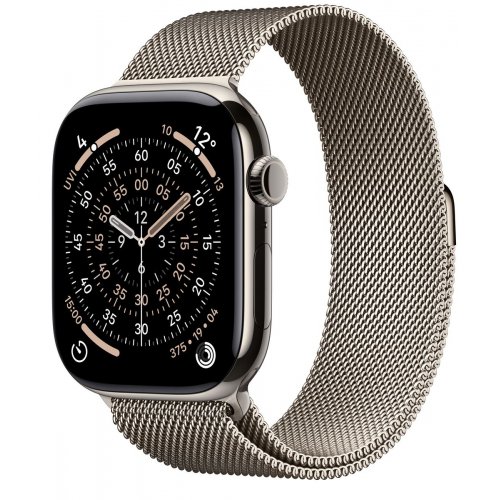 Смарт-часы Apple Watch Series 11 GPS + Cellular 46mm Natural Titanium Case with Natural Milanese Loop - M/L (MFD04RK/A) купить в Украине: Киев, Днепр, Харьков, Одесса  | Низкая цена, отзывы, характеристики от TELEMART фото