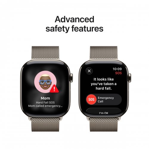 Смарт-часы Apple Watch Series 11 GPS + Cellular 46mm Natural Titanium Case with Natural Milanese Loop - M/L (MFD04RK/A) купить в Украине: Киев, Днепр, Харьков, Одесса  | Низкая цена, отзывы, характеристики от TELEMART фото