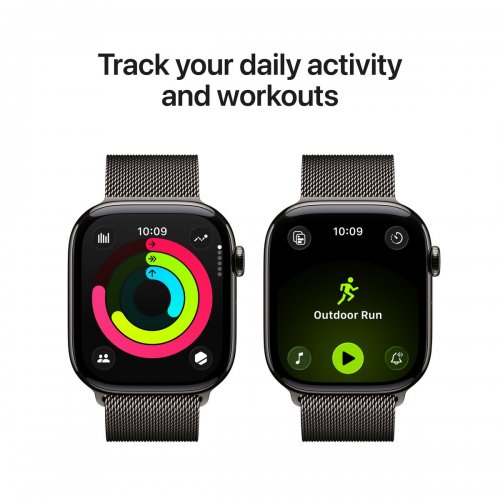 Смарт-часы Apple Watch Series 11 GPS + Cellular 46mm Slate Titanium Case with Slate Milanese Loop - M/L (MFD44RK/A) купить в Украине: Киев, Днепр, Харьков, Одесса  | Низкая цена, отзывы, характеристики от TELEMART фото
