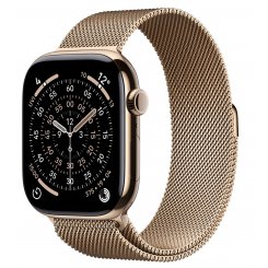 Смарт-часы Apple Watch Series 11 GPS + Cellular 46mm Gold Titanium Case with Gold Milanese Loop - M/L (MFD84RK/A)
