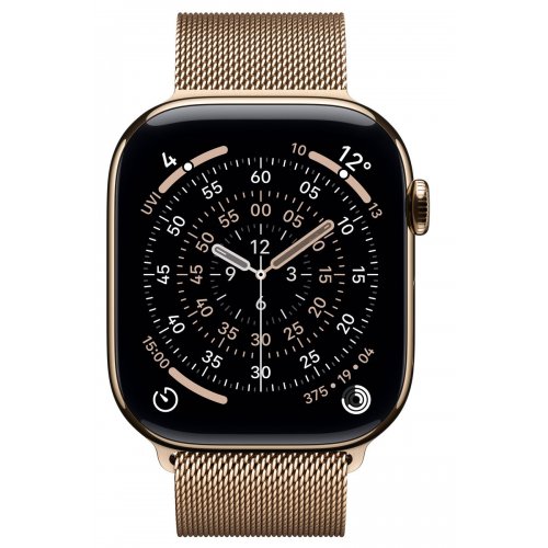 Смарт-часы Apple Watch Series 11 GPS + Cellular 46mm Gold Titanium Case with Gold Milanese Loop - M/L (MFD84RK/A) купить в Украине: Киев, Днепр, Харьков, Одесса  | Низкая цена, отзывы, характеристики от TELEMART фото