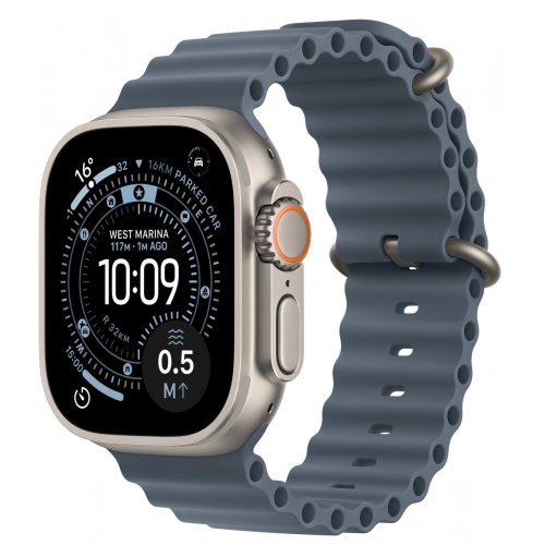 Смарт-годинник Apple Watch Ultra 3 GPS + Cellular 49mm Natural Titanium Case with Anchor Blue Ocean Band (MEWH4QP/A) купити в Україні: Київ, Львів, Хмельницький, Тернопіль | Низька ціна, відгуки, характеристики від TELEMART фото