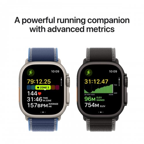 Смарт-часы Apple Watch Ultra 3 GPS + Cellular 49mm Natural Titanium Case with Blue/Bright Blue Trail Loop - M/L (MEWU4QP/A) купить в Украине: Киев, Днепр, Харьков, Одесса  | Низкая цена, отзывы, характеристики от TELEMART фото