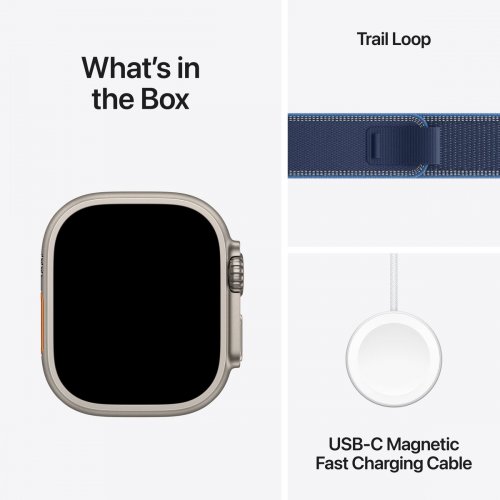 Смарт-часы Apple Watch Ultra 3 GPS + Cellular 49mm Natural Titanium Case with Blue/Bright Blue Trail Loop - M/L (MEWU4QP/A) купить в Украине: Киев, Днепр, Харьков, Одесса  | Низкая цена, отзывы, характеристики от TELEMART фото