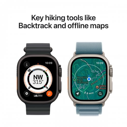 Смарт-часы Apple Watch Ultra 3 GPS + Cellular 49mm Black Titanium Case with Black/Charcoal Trail Loop - S/M (MF1D4QP/A) купить в Украине: Киев, Днепр, Харьков, Одесса  | Низкая цена, отзывы, характеристики от TELEMART фото