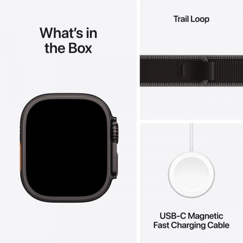Смарт-часы Apple Watch Ultra 3 GPS + Cellular 49mm Black Titanium Case with Black/Charcoal Trail Loop - S/M (MF1D4QP/A) купить в Украине: Киев, Днепр, Харьков, Одесса  | Низкая цена, отзывы, характеристики от TELEMART фото