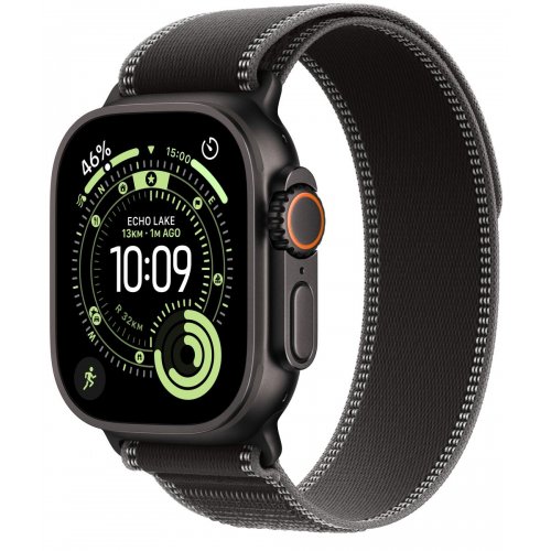 Смарт-часы Apple Watch Ultra 3 GPS + Cellular 49mm Black Titanium Case with Black/Charcoal Trail Loop - M/L (MF1H4QP/A) купить в Украине: Киев, Днепр, Харьков, Одесса  | Низкая цена, отзывы, характеристики от TELEMART фото
