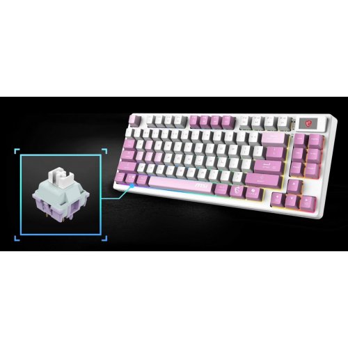 Клавиатура MSI FORGE GK600 TKL Mechanical Linear Switches Wireless Violet купить в Украине: Киев, Днепр, Харьков, Одесса  | Низкая цена, отзывы, характеристики от TELEMART фото