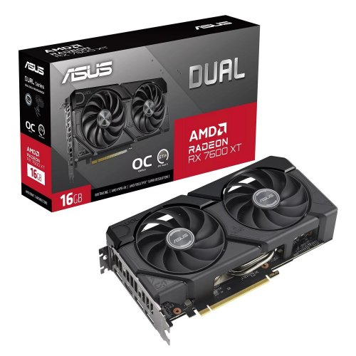 Відеокарта Asus Radeon RX 7600 XT Dual OC 16384MB (DUAL-RX7600XT-O16G) (Відновлено продавцем, 806739) купити в Україні: Київ, Львів, Хмельницький, Тернопіль | Перевірка сумісності, низька ціна, відгуки, характеристики від TELEMART фото