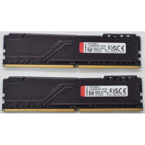 Озп Kingston DDR4 16GB (2x8GB) 3200Mhz FURY Beast Black (KF432C16BBK2/16) (Відновлено продавцем, 806928) купити в Україні: Київ, Львів, Хмельницький, Тернопіль | Перевірка сумісності, низька ціна, відгуки, характеристики від TELEMART фото