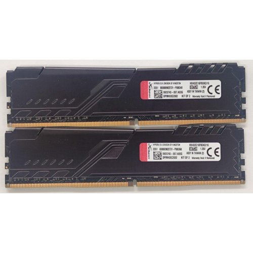 Озп HyperX DDR4 16GB (2x8GB) 3200Mhz Fury Black (HX432C16FB3K2/16) (Відновлено продавцем, 806951) купити в Україні: Київ, Львів, Хмельницький, Тернопіль | Перевірка сумісності, низька ціна, відгуки, характеристики від TELEMART фото